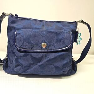 Authentic Navy Blue Coach Crossbody Bag